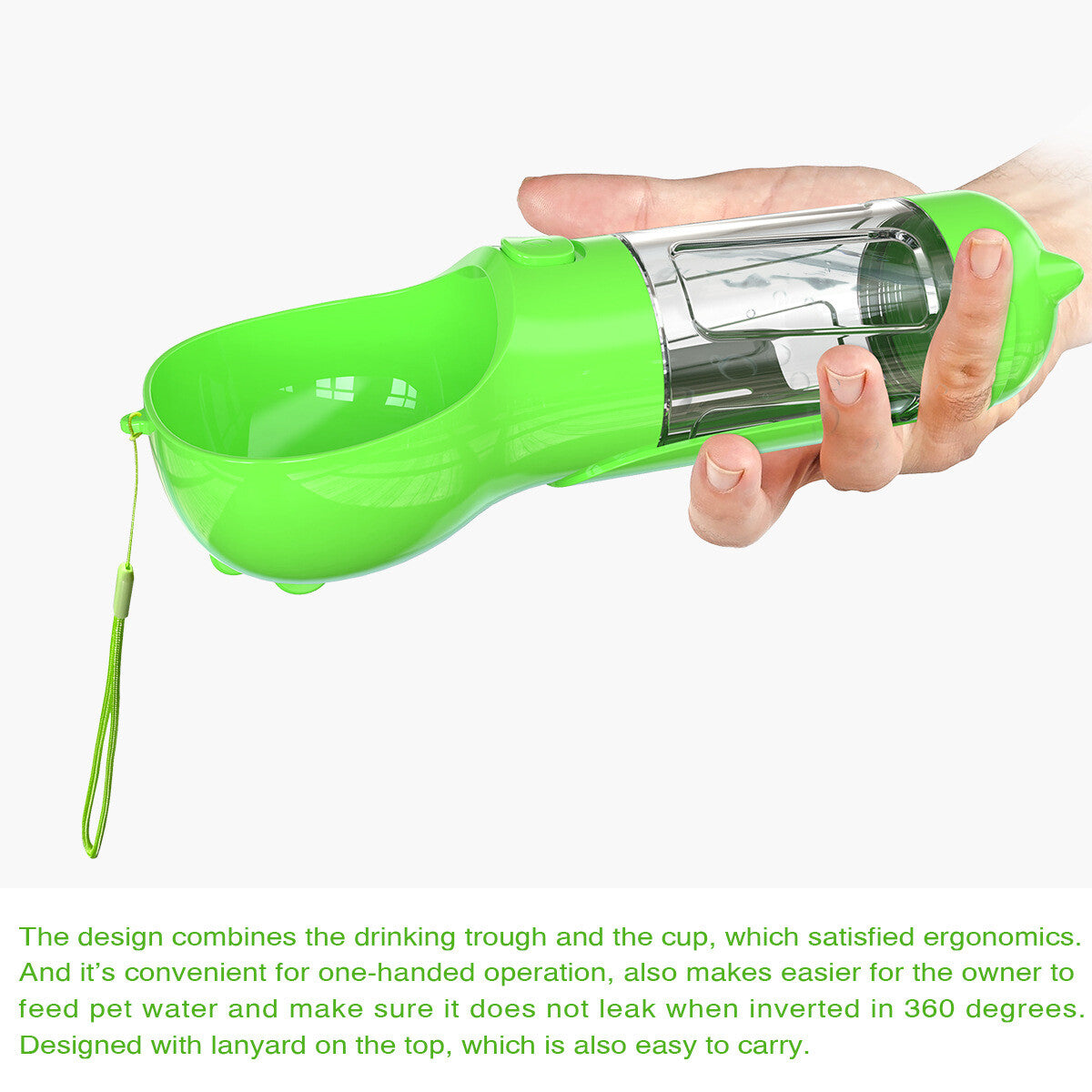 Dog Bowl Water Bottle Feeder with Poop Bag Dispenser and Scoop 3 in 1 Portable