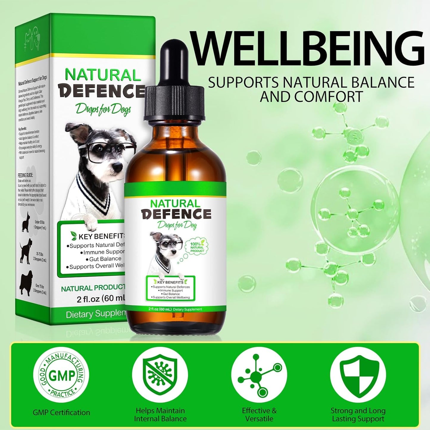Dog Antibiotics, for Infections, Cough, & Teeth Moments, Pet Health Supplement Multivitamin Supports Allergy and Itch Relief, Herbal Supplement Is Excellent for All Breeds and Ages, 2 Oz