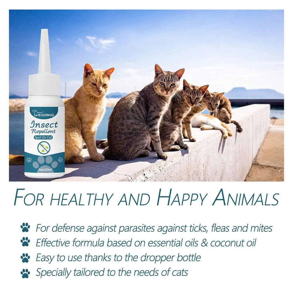 Pet Flea Killer Drops anti Fleas Cats Ticks Lice Mite Removal Relieve Itching Dogs Ringworm Treatment Pet Insect Removal Drops