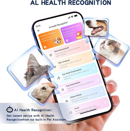 AI GPS Tracker for Dogs (40Lbs+), Real Time Location and AI Vet Health Management, Electronic Fence, Waterproof, Ios and Android Universal（Black）